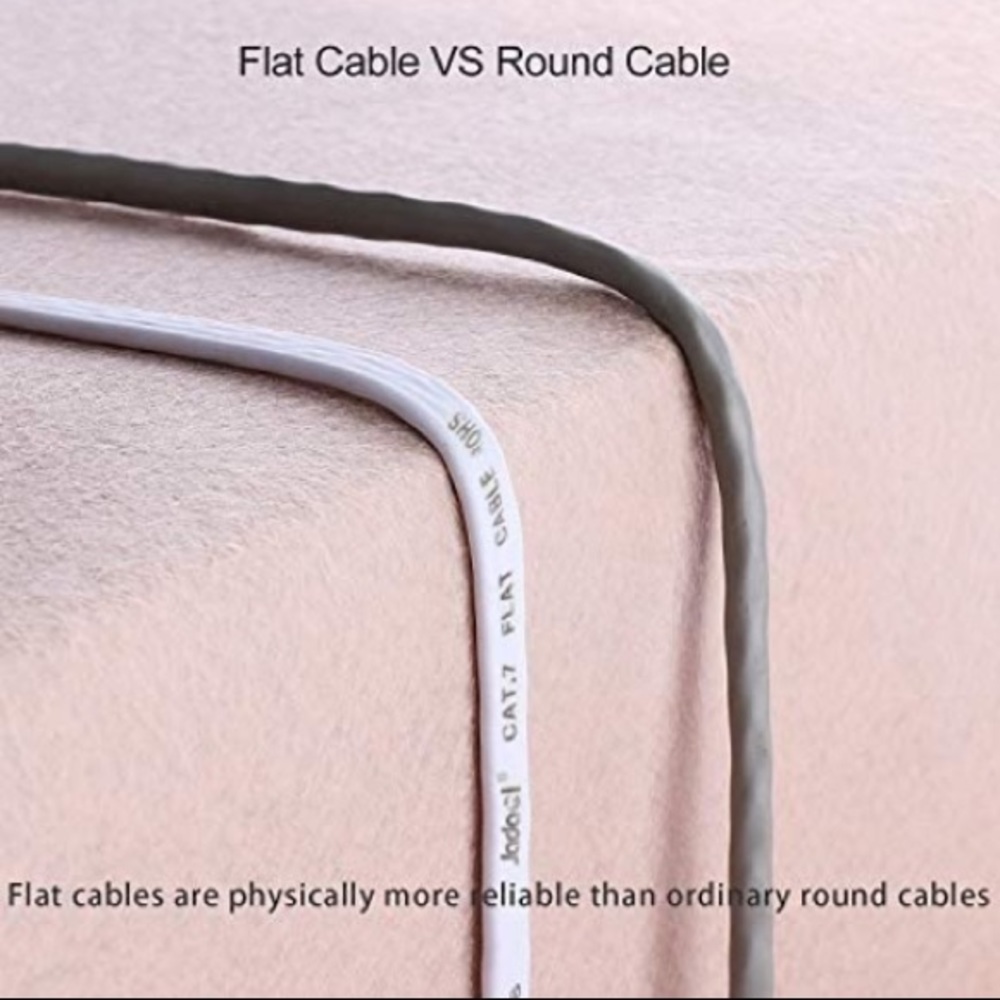 SET OF 2 Jadaol Cat 7 Ethernet Cable 25ft Shielded Solid Flat NWT - Picture 10 of 15